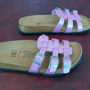 Birkenstock birki's xenia pink three strap slip on sandals size 37 US Womens 6/7
